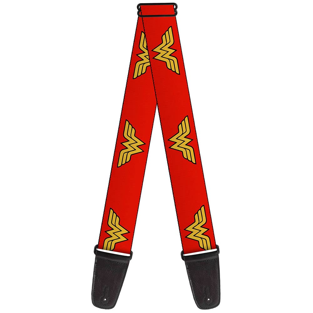 Buckle-Down GS-WWW001 Guitar Strap Wonder Woman Logo Red, 2" Wide - 29-54" Length