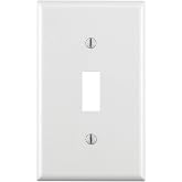 Leviton 1-Gang Toggle Device Switch Wallplate, Standard Size, Thermoset, Device Mount (10 Pack), 88001-WMP, White