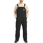 HISEA Insulated Bib Overalls for Men, Winter Water Resistant Duck Canvas Overall, Loose Fit Utility Workwear for Cold Weather