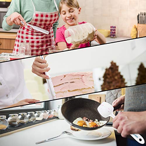 Aybloom Silicone Spatula Set - 9 Pieces Heat Resistant & Non-Stick with Stainless Steel Core Spatula Kitchen Utensils Set for Cooking, Baking and Mixing (9, Candy Grains White) - Thumbnail 3
