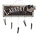 Laundry Gathers Here Clothespin Wooden Sign | Home Decor Laundry Room Wall Art | 12 x 15 Inch