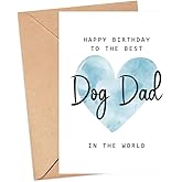 MoltDesigns Happy Birthday To The Best Dog Dad In The World Card - Dog Dad Birthday Card - Dog Dad Card - Father's Day Gift - Happy Birthday Card
