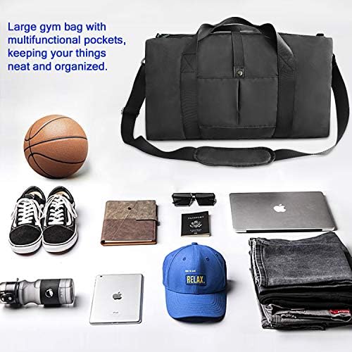 41L Sports Gym Bag with Shoes Compartment and Wet Pocket, 21" Travel Duffle Bag for Men and Women 5 41L Sports Gym Bag with Shoes Compartment and Wet Pocket, 21" Travel Duffle Bag for Men and Women