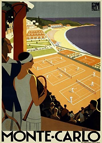 Vintage Travel FRANCE for MONTE CARLO c1930 250gsm ART CARD Gloss A3 Reproduction Poster by World of Art