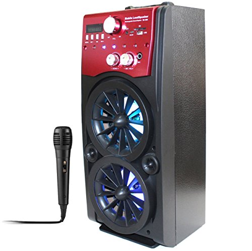 Altavoz Inalámbrica Bluetooth con Un Microfono Manos Libres Estéreo con Subwoofer Karaoke Led Luz de La Pantalla