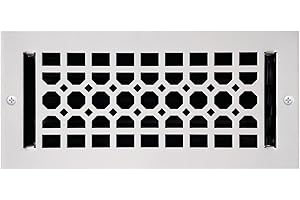 Empire Register Co, Ceiling & Wall Vent Cover - 4x10 inch, Honeycomb Design, White Finish, Metal Damper Attached, Measure Wall Hole Dimensions (not for Floor use)