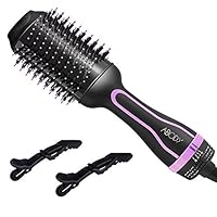 Hair Dryer Brush, Abody Hot Air Brush One-Step Hair Dryer & Volumizer with Ceramic Coating, Negative Ionic Technology for Drying, Straightening and Curling All types Hair, Include 2 Hair Clips