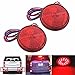 Qiorange 2X Weatherproof Red 24 LED Round Reflector Rear Tail Brake Stop Marker Light Lamp Truck Trailer RV ATV UTV (Red)