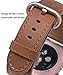 JSGJMY Compatible for Iwatch Band 42mm 44mm M/L Women Men Genuine Leather Loop Replacement Strap for iWatch Series 4 (44mm) Series 3 2 1 (42mm),Camel with Rose Pink Clasp
