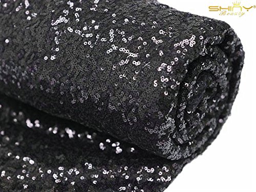 image for ShinyBeauty 3FTx15FT-Wedding Aisle Runner-Black,Glitter Sequin Aisle R