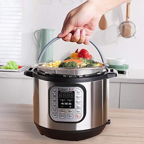 Bonison Stainless Steel Steamer Basket for Instant Pot, with Silicone Wrapped Handle, Custom Fit for 5/6 QT or 8 QT InstaPot Pressure Cooker. Perfect for Steam Egg, Meat, Veggie. (8 QT)