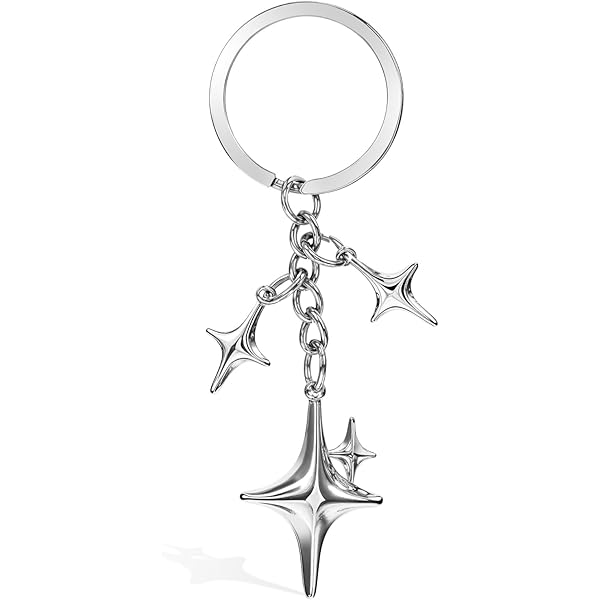 Llavero Con Colgante Metal Y2K Para Mujer, Trella Cristal, Luna, Llavero Coche Vacacion, Adorno Para Bolso