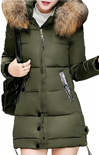omniscient Women's Winter Fur Collar Down Long Puffer Coat 1 L