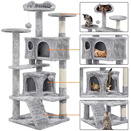 Yaheetech 54in MultiLevel Cat Tree with SisalCovered Scratching Posts