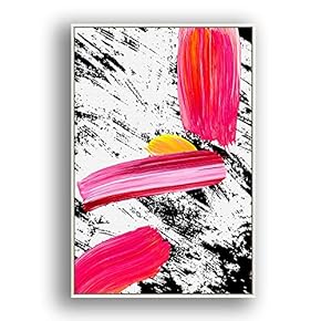 Framed Canvas Wall Art for Living Room, Bedroom Colored Brush Canvas Prints for Modern Home Decoration Ready to Hang - 16"x24" inches