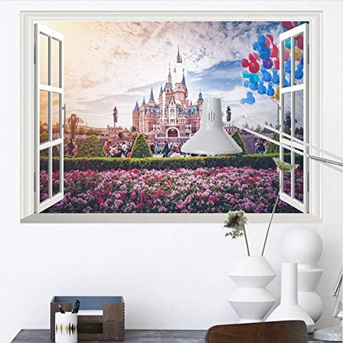 3d鮮やかなプリンセス城花窓壁ステッカー子供部屋女の子寝室の装飾ホームpvcデカール壁画アートポスター50 70センチ B07wfszbwr 910円