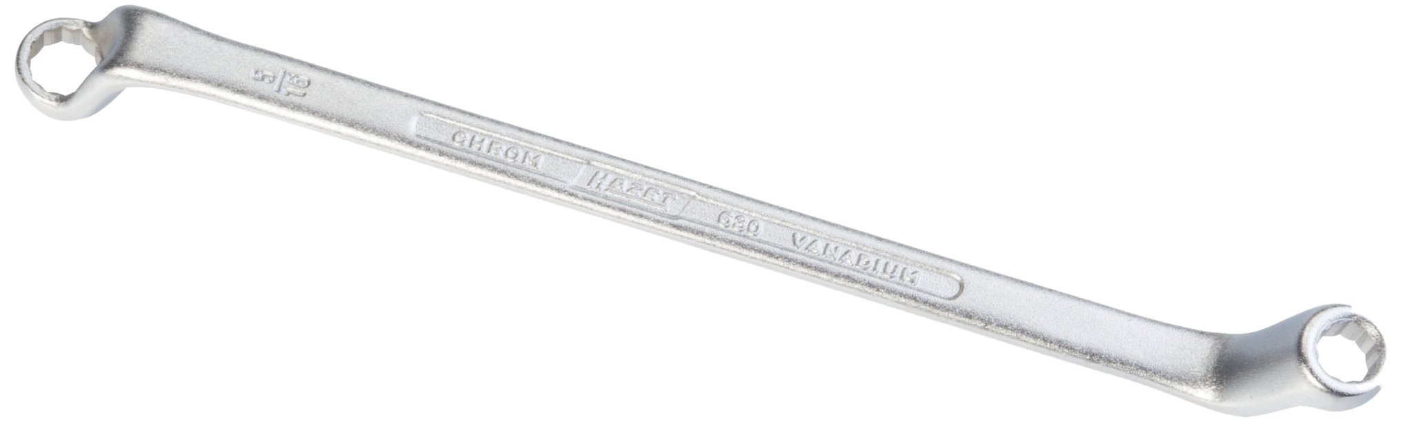 HAZET 630A-1/4X5/16 170 mm 12-Point Profile Polished Head Double Box-End Wrench - Chrome-Plated