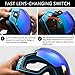 ZIONOR X7 Ski Snowboard Snow Goggles for Men Women Anti-fog UV Protection Spherical Dual Lens Design (VLT 13.67% Blue Frame Revo Blue Lens)