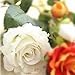 Artificial Flowers, Fake Flowers Silk 9 Heads Roses Bouquets Wedding Party Kitchen Home Decor 3PCS (pink-white)