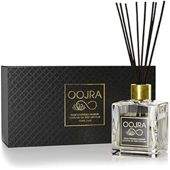 OOJRA Reed Diffuser Gift Set, Natural Essential Oil Long Lasting Fragrance 5 oz; Aromatherapy Air Freshener; French Provence Lavender (+Other Scent Options Available) w/Glass Bottle & Rattan Reeds