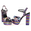 Women-Multi-Metallic-Chunky-Block-Dress-High-Heel-Wedge-Shoes-Platform-Sandals
