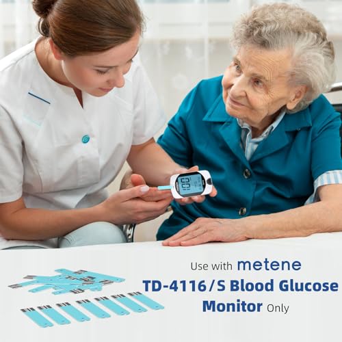 Metene TD-4116 Blood Glucose Test Strips, 200 Count, No Monitor | 200 Test Strips for Metene TD-4116 & S Meters Only, Diabetes Testing Kit Refill for Home Monitoring
