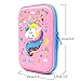 SOOCUTE Crown Unicorn Gifts for Girls - Cute Big Size Hardtop Pencil Case with Compartment - Kids School Supply Organizer Stationery Box Zipper Pouch (Light Pink)