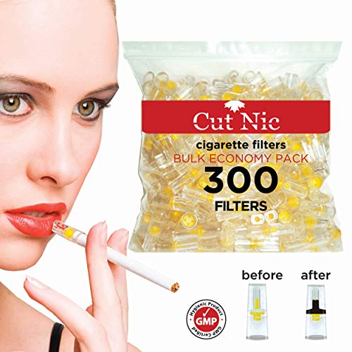 Cut-Nic 4 Hole Disposable Cigarette Filters - Bulk Economy Pack (300 Per Pack) Filter Tips (Best Way To Quit Smoking Weed)