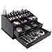 Wood Dresser Top Vanity Cosmetic Organizer Chest Box/Countertop Jewelry Tray Rack/Storage Drawer Set