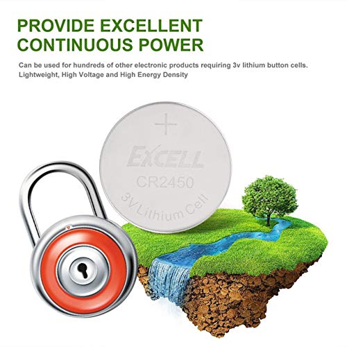 Remote Control Model Vehicle Parts and Accessories,5PCS EXCELL 3V CR2450 Lithium Coin Cells Button Batteries for Watch LED Lights
