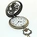 Retro Bronze Pocket Watch Men Fullmetal Alchemist Edward Elric Design Quartz Pocket Watch with 1 PC Necklace Chain 1 PC Clip Key Rib Chain Japan Quartz Analog Fob Watches Gifts Clock