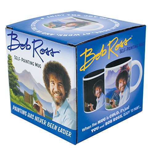 Bob Ross Self-Painting Coffee Mug - Add Hot Liquid and a Happy Little Scene Emerges - Comes in a Fun Gift Box Home & Kitchen, Kitchen & Dining, Dining & Entertaining, Glassware & Drinkware