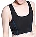 Breathable Super Flat Les Lesbian Tomboy Compression 3 Rows Clasp Chest Binders (Large, Black)