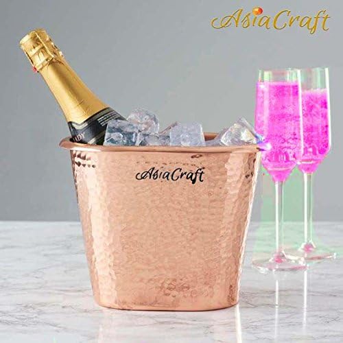 AsiaCraft ® Ice Bucket, Hammered Copper, 2500 ML(84.5 OZ)