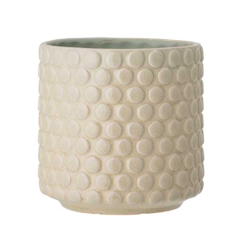 Nordring Ceramic Flower Pot Dotty - colorful Planter, Pot for plants, sukkulents Size M (12,5 cm ø) Dia 5'' H 5'', Stoneware, cloud