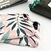 J.west Compatible with iPhone 8 Plus Case, Compatible with iPhone 7 Plus Case, Pink Leaf Design Anti-Scratch &Fingerprint Shock Proof Thin Non Slip Matte Back Hard Protective Cover