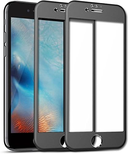 iPhone 6 Plus 6S Plus Screen Protector, SmartLegend [2-Pack] 9H Premium HD Clear Full Coverage Tempered Glass Screen Protector Films with Metal Frame Design for iPhone 6/6S Plus 5.5 inch - Black
