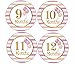 Baby Girl Monthly Milestone Stickers - (Set of 24) - Premium Box Included with Baby Stickers for Baby Shower or Scrapbook Keepsake