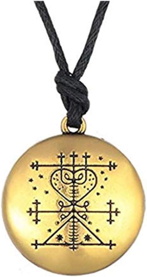 Money Talisman Wealth Amulet Jewelry Hand Stamped Necklace Gold Viking Jewelry