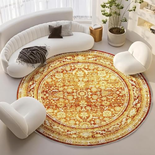 OPPODREAM Vintage Orange Area Rugs Round