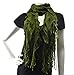 Purse babe Womens Net Chain Knitted Chunky Curly Scarf shawl With Lace And Fringe