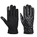 Vbiger Winter Pu Leather Warm Touch Screen Gloves, Warp-knitted Velvet Cashmere Male Gloves in Moderate Size