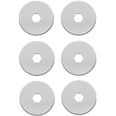 Headley Tools 18mm Rotary Cutter Blades 6 Pack Fits Olfa, Fiskars, Replacement Rotary Blade for Arts Crafts Quilting Scrapbooking Sewing, Sharp and Durable