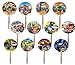 Party Over Here Blaze Monster Machines Monster Truck Cupcake Picks Double-Sided Images Cake Topper -12, Starla Zeg Stripes Darington Pickle Crusher Gabby AJ