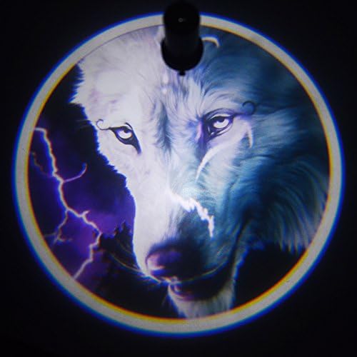 Padaday 2x Replaceable Cool Wolf insert Logo film slide Emblem for car door magnetic welcome light USB dome cigarette projector light Home door ceiling E26 E27 projector light