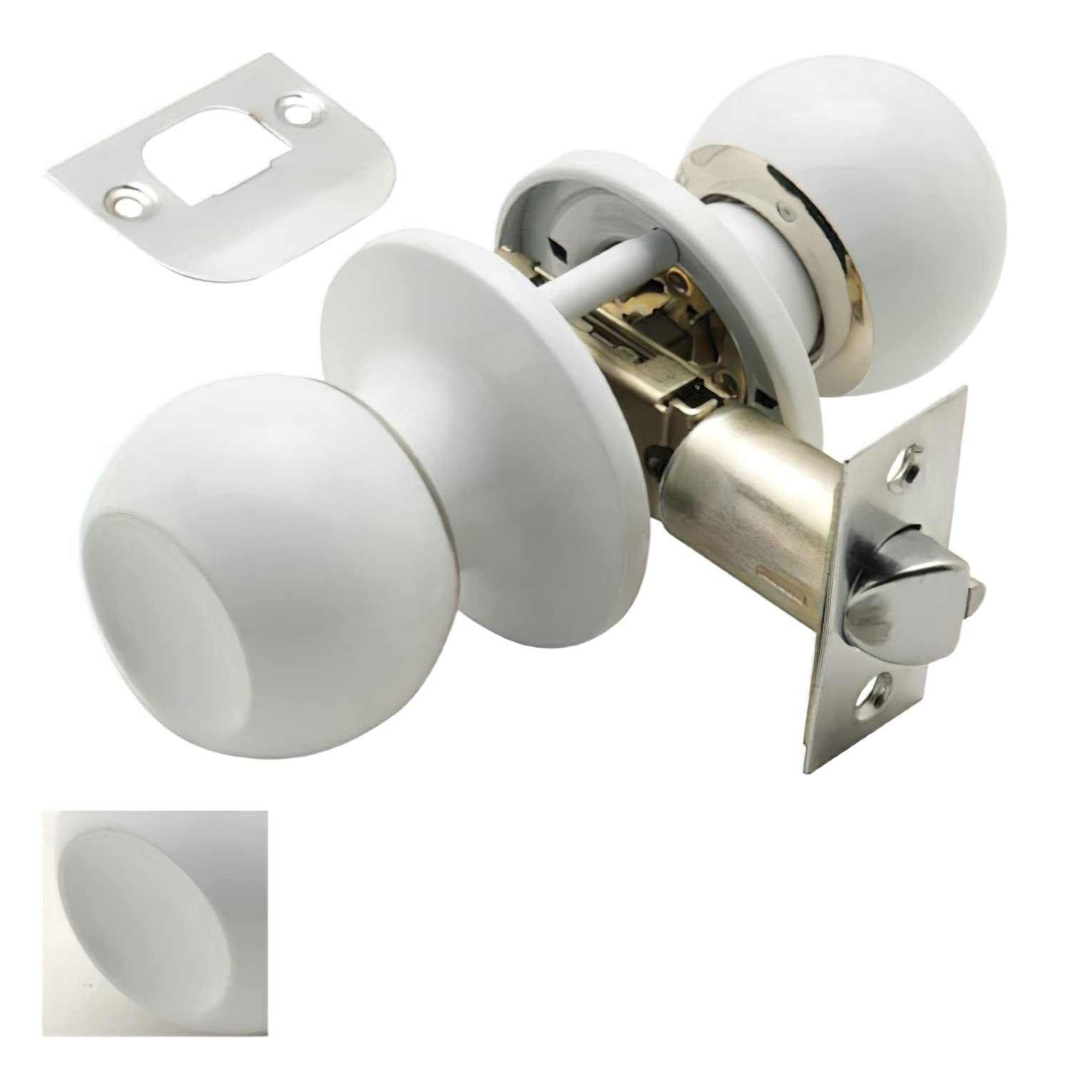 Wolfpack - Simple White Doorknob