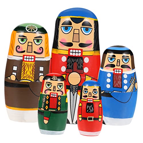 FOYTOKI Nativity for Boys and Girls Hand Painted Russian Nutcracker Dolls Matryoshka Stacking Toys