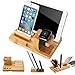 Kollea 4 in 1 Apple Watch Stand Charging Stand Bracket Docking Station Holder for iPhone iPad Apple Watch, Bamboo Wood