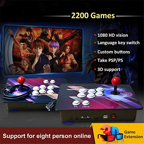 SHZONS Pandora's Box 5S Home Arcade Game Console,2200 HD Games,Full HD(1080x1080),2 Player Game Controls with Arcade Joystick