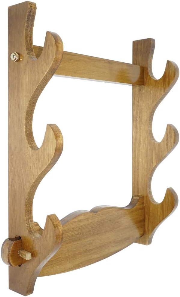 Mounoe Real Wood Wall Mount Samurai Sword Katana Wakizashi Holder Bracket Stand Hanger 3 Laye